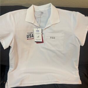 Womens figs limited EDITION TEAM USA scrub top polo! Medium!